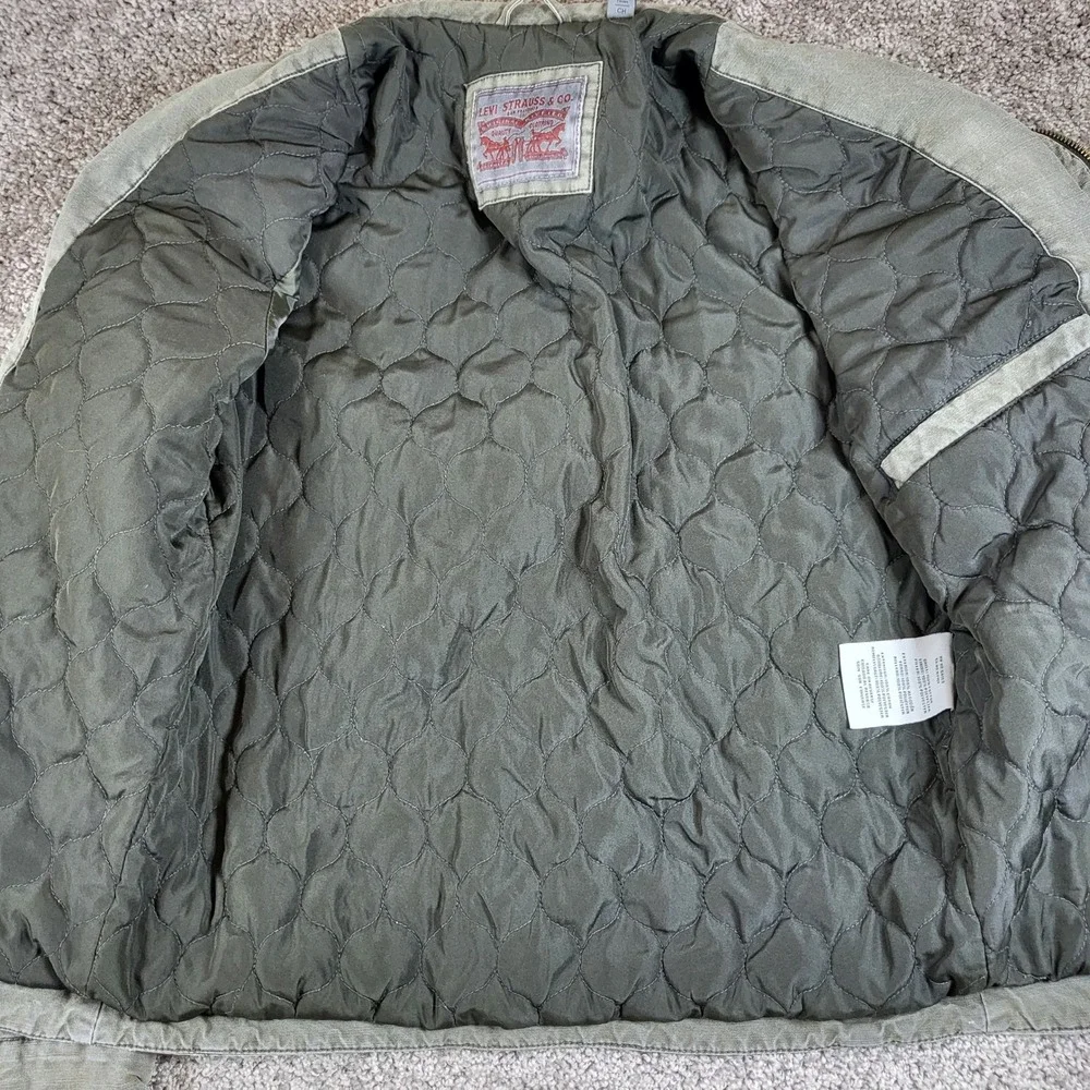 Levi‎ Strauss & Co. Men's Military Jacket Full Zip Quilted Lined Olive Small